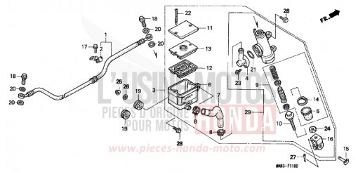 MAITRE-CYLINDRE FREIN AR. CYLINDRE NX650T de 1996